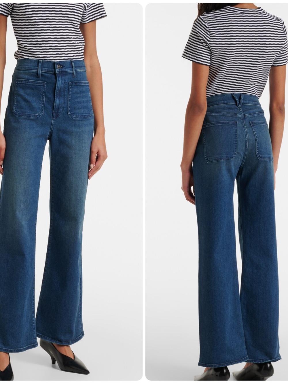 Veronica Beard Crosbie Wide-Leg High Rise Jean in Nantucket